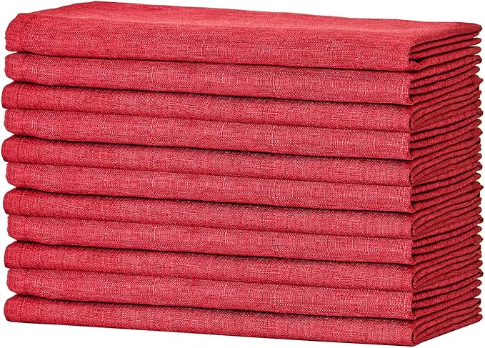 Mebakuk Cloth Napkins Set of 12, Premium 17 x 17 Inch Solid Washable Linen Style Napkins, Soft Table Napkin for Wedding Party Restaurant Dinner Parties