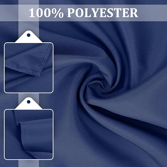 SuperO Set of 80 Cloth Napkins 17 x 17 Inch, Polyester Solid Washable Dinner Napkins with Hemmed Edges,Great for Restaurant, Wedding and Party(Navy Blue)