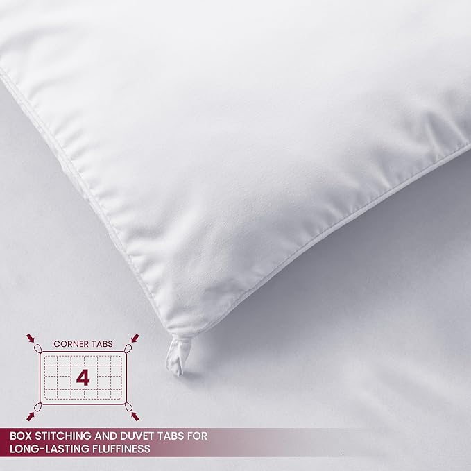 King Down Alternative Comforter - Quilted Lightweight Duvet Insert, LUX Décor 102x90 All Season Bed Comforter with Corner Tabs, Machine Washable, Ultra-Soft Hypoallergenic Microfiber - White