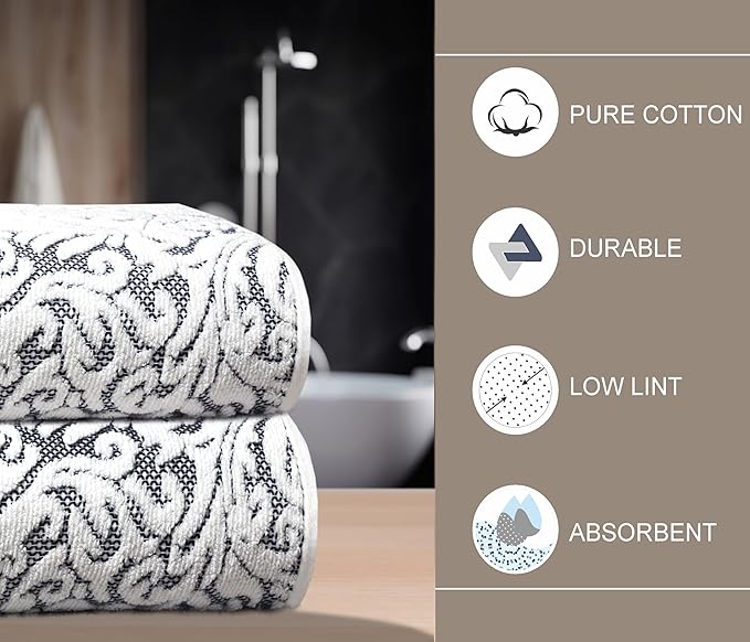 COTTON CRAFT Oversized Bath Sheet - 2 Pack XXL 32x89 - Premium Cotton Sculpted Medallion Jacquard Terry 7 Foot Extra Large Beach Blanket Towel Sheet - Big & Tall - 630 GSM Soft Absorbent Luxury - Navy