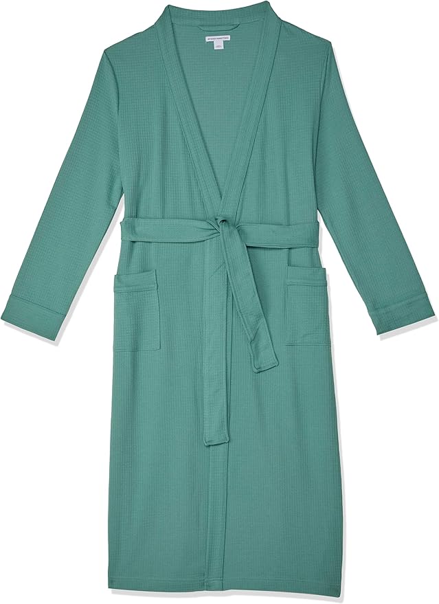 Amazon Essentials Women's Lightweight Waffle Full-Length Bath Robe with Pockets (Available in Plus Size)