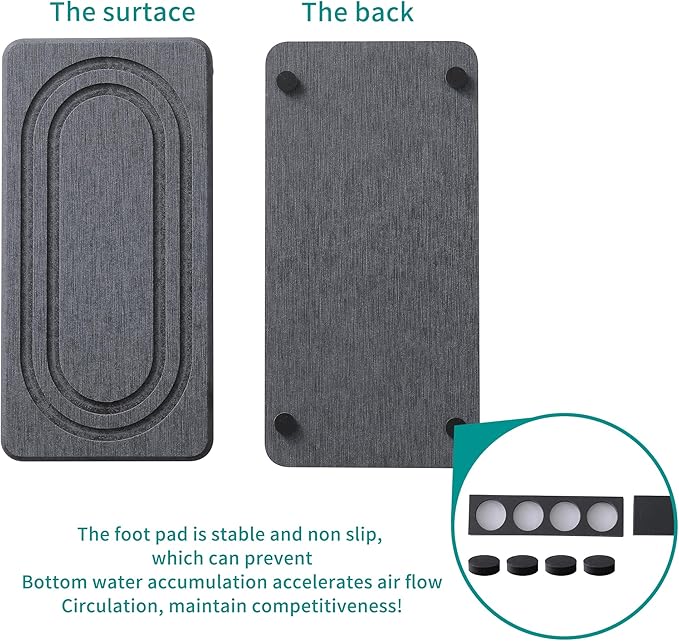 2PCS Water Absorbing Stone Tray for Sink, Quick Drying Diatomite Bathroom Tray Countertop, Stone Drying Mat for Kitchen Counter Faucet, Soap Dish Dispenser Vanity Organizer, Dark Gray-B-7.9" x 4"