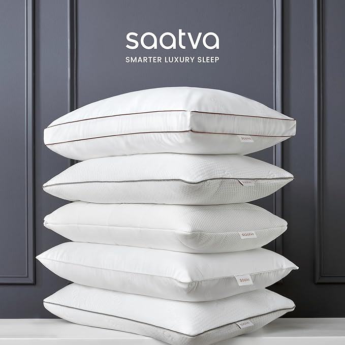 Saatva Latex Pillow - Standard Loft (4" - 5") - Hypoallergenic Pillow with Shredded Latex Core - Breathable - Machine Washable Organic Cotton Cover - King (34"x18") 1 Pack