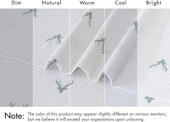 RUVANTI Flannel Sheets Twin Size - 100% Cotton Double Brushed Twin Sheets Set, Deep Pockets 16 Inches, All Seasons Breathable & Extra Soft Bed Sheets, Warm & Cozy, 3 Piece, Stag Synphony