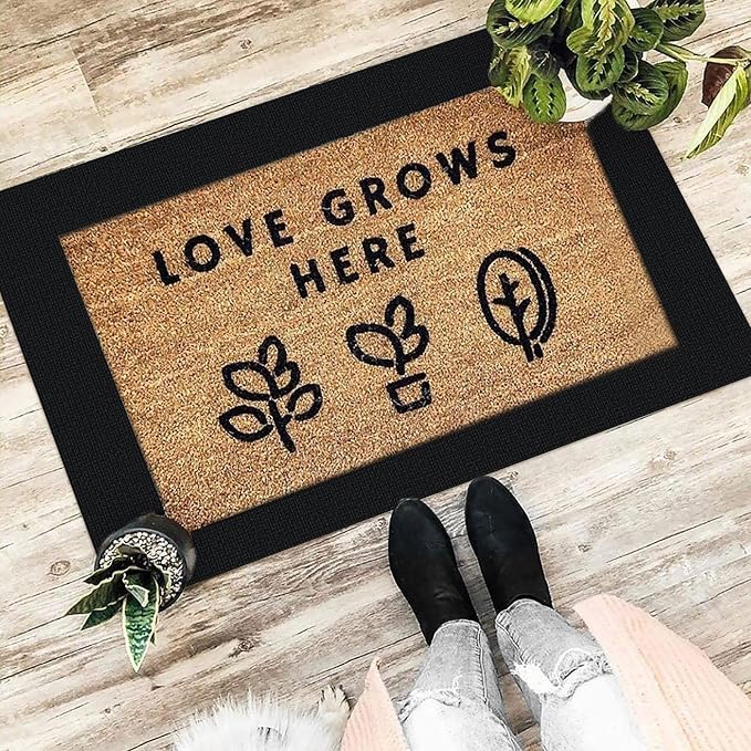 EARTHALL Small Area Rug 2x3 Ft Washable Rugs for Entryway Non Slip Braided Throw Rugs with Rubber Backing Door Mat Indoor Outdoor Entrance Cotton Woven Carpet for Kitchen Foyer Front Door, Black/Grey