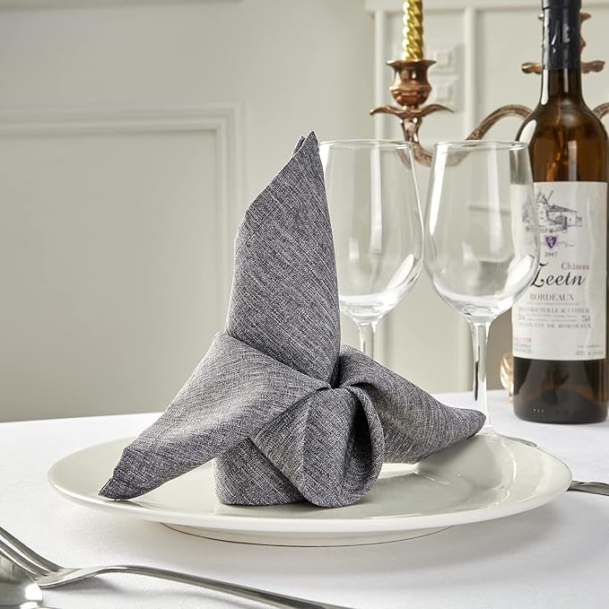 Mebakuk Cloth Napkins Set of 6, Premium 17 x 17 Inch Solid Washable Linen Style Napkins, Soft Table Napkin for Wedding Party Restaurant Dinner Parties