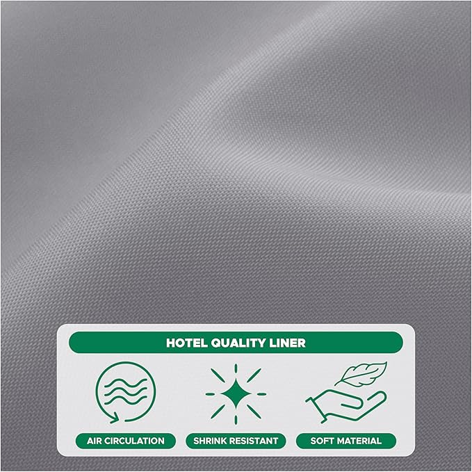 Biscaynebay Fabric Narrow Shower Stall Liners 54" Width by 72" Length, Silver Grey Water Resistant Bathroom Curtains, Rust Resistant Grommets (9 Holes) Weighted Bottom Machine Washable