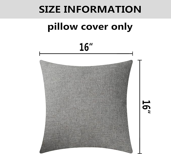 Home Brilliant Pillow Covers 16 x 16 Gray Decorative Pillow Covers for Car Office Bench Couch Sofa, 40x40 cm, Dark Grey