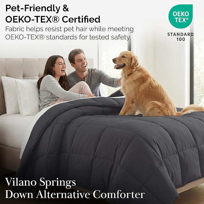 Southshore Fine Living, Inc. Hotel Quality Dorm Room Bedding Twin XL Comforter, Soft and Cozy Twin XL Bedding, Machine Washable Down Alternative Comforter, Dorm Room Comforters, Slate Grey Comforters
