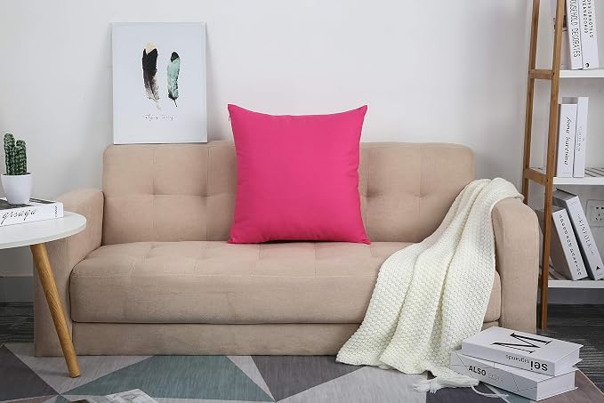TangDepot 2-Pack Cotton Throw Pillow Covers 18x18 Khaki | 100% cotton, same-color zip, machine wash & air dry. For living room, bedroom, office, car. 42 colors, 535 sizes. Cover only.
