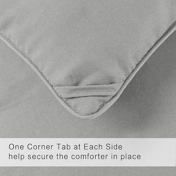 COHOME Quilted King Size Comforter - All-Season Down Alternative Duvet Insert - Luxury Hotel Warm Comforter with Anti-Clump Tech & 8 Tabs - Reversible - Breathable - Light Grey(90"x102")