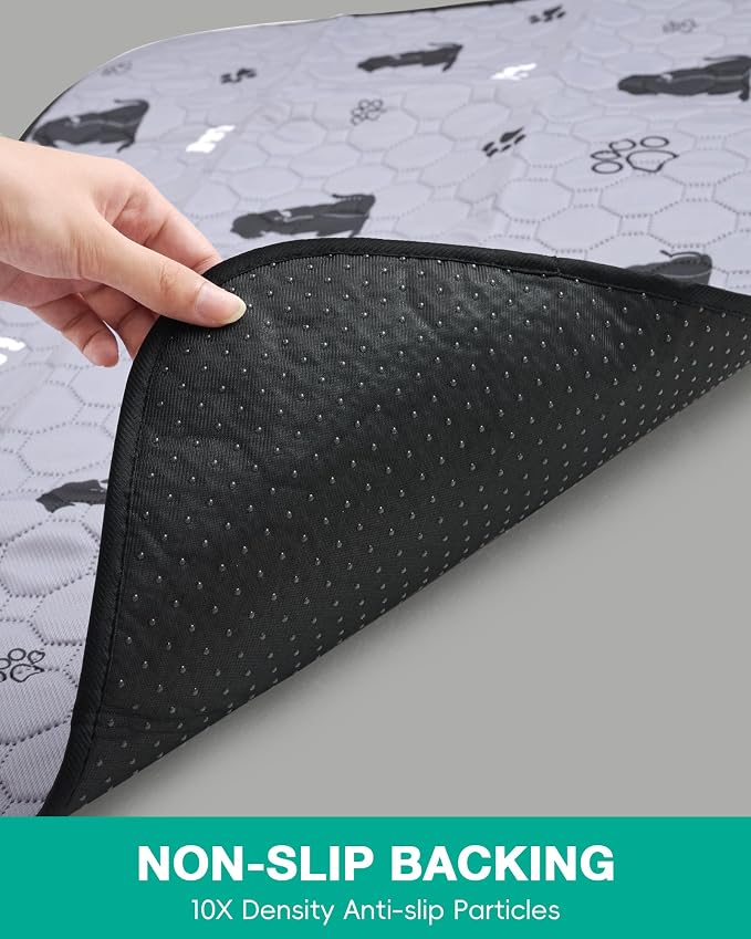 JollyMate 63"x63" Washable Pee Pad for Dogs, Ultra-Absorbent and Leak-Proof Whelping Pad, Non-Slip Reusable Puppy Pad, Waterproof Dog Pee Pad, 1 Pack