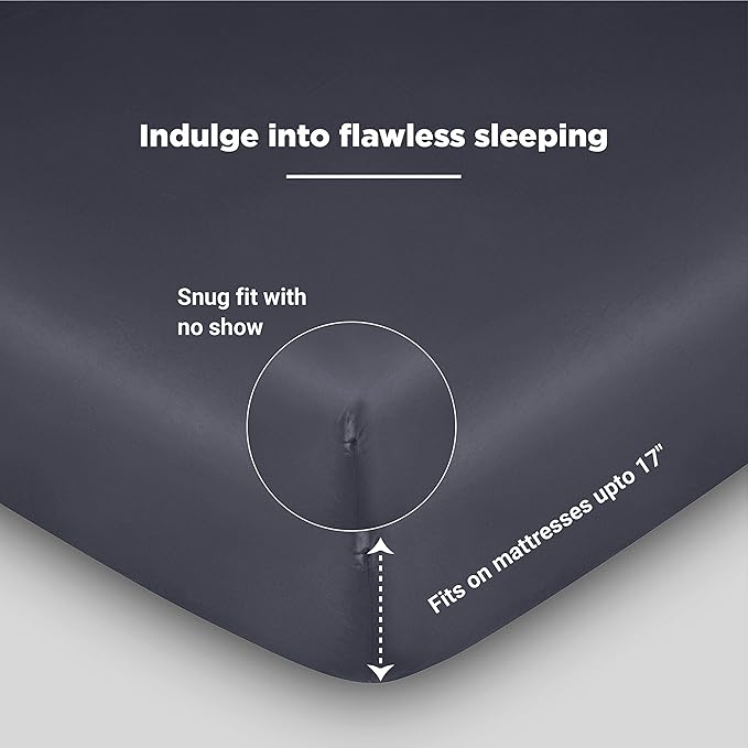 Fabdreams Organic Cotton Sheets Full Size Bed – 400 TC GOTS Certified, Ultra Soft Long Staple Cotton, Eco-Friendly Luxury Bedding Better Than Egyptian Cotton, Breathable Deep 17″ Pockets – Dark Grey
