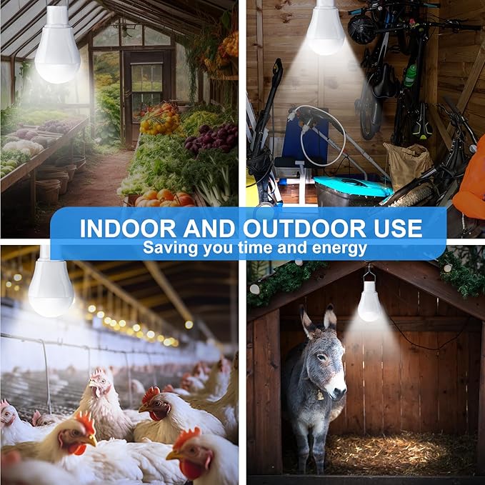 VIHOSE 8 Pcs Solar Light Bulbs Solar Powered Light Portable Emergency LED Bulb Waterproof for Camping Tent Indoor Outdoor Shed Night Fishing Chicken Coop
