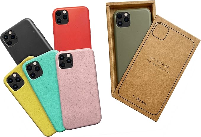eplanita Eco Mobile Phone Case Compatible with iPhone 11 Pro Max, Plant Fiber, Drop Protection Cover, Durable and Sustainable (for iPhone 11 Pro Max, Dark Blue)