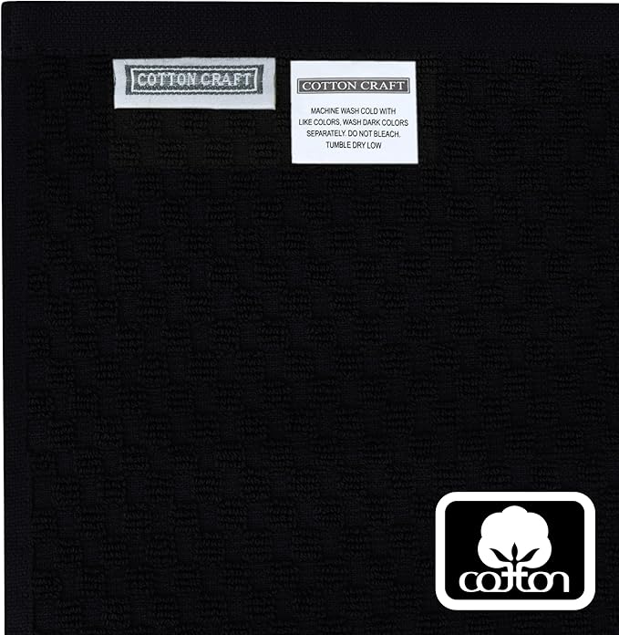 COTTON CRAFT Oversized Waffle Bath Sheets - 2 Pack Big & Tall 32 x 89 Luxury Euro Spa Waffle Weave Bath Sheet Towels - 100% Ringspun Cotton 450 GSM XXL Absorbent Quick Dry Shower Spa Towel - Black