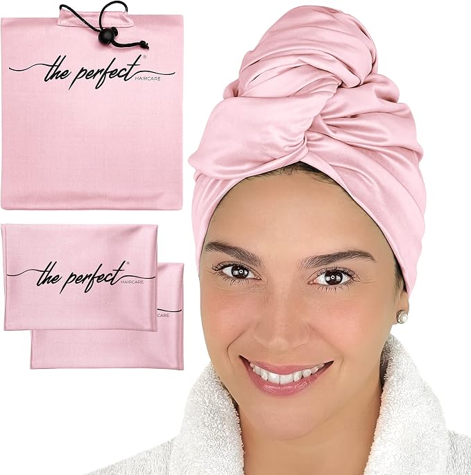 THE PERFECT HAIRCARE Microfiber Hair Plopping Towel Set – Super Absorbent Anti-Frizz Hair Drying Wrap + 2 Curl Scrunching Towels – Fast Drying, Lightweight Wrap for Women, Girls & All Hair Types