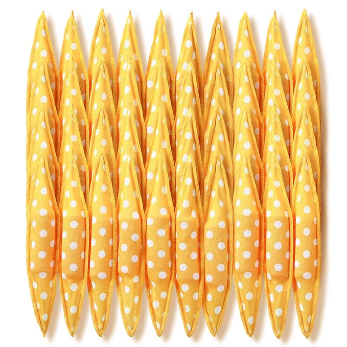 Bememo 40 Pieces Soft Curlers Hair Rollers Overnight Heatless Pillow Rollers for Hair Satin Sponge Curlers to Sleep in No Heat for Long Short Styling Tools(Yellow)