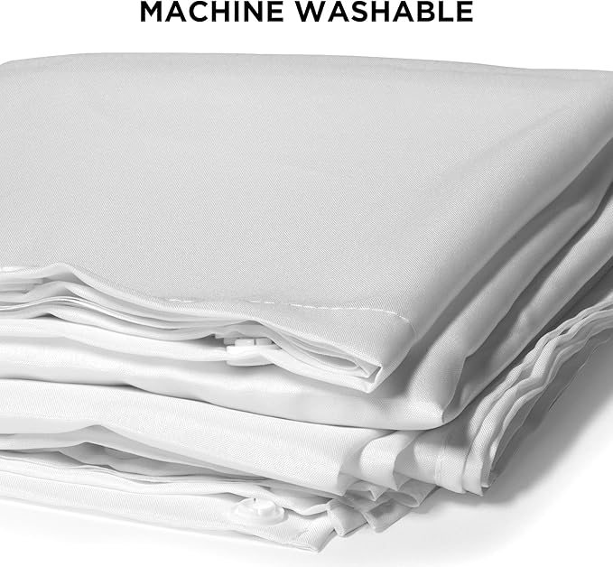 Hookless It's A Snap! Polyester Fabric Snap-In Replacement Shower Curtain Liner for Hookless Curtain with No Sheer Window, 70" x 69", Water-Repellent, Easy Install, White