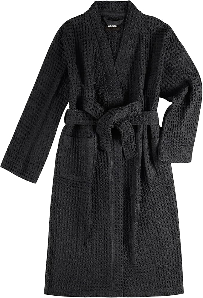 Luxury Organic Japanese Cotton Hotel & Spa Waffle Bathrobe for Men and Women (Hooded/Kimono)
