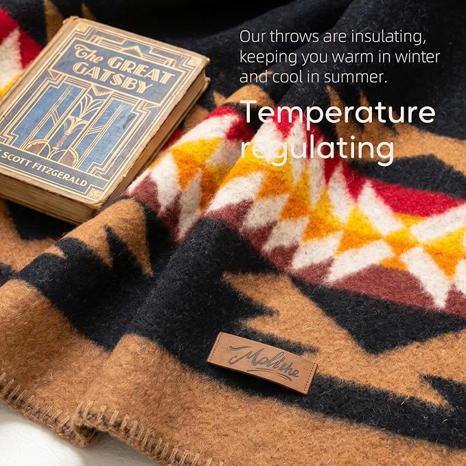 Molithe 100% Wool Blanket, 62" x 86", Warm, Thick, Washable, Military | Great for Camping, Outdoors, Sporting Events, Survival Kits Dusty Sage