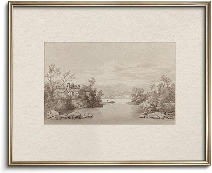 Vodefoad Vintage Tree Sketch Wall Art Retro Square Vintage Tree Sketch Nature Drawing Print Sage Green Wall Art Minimalist Sketch Drawing Farmhouse Decor - 8x10Inch Unframe