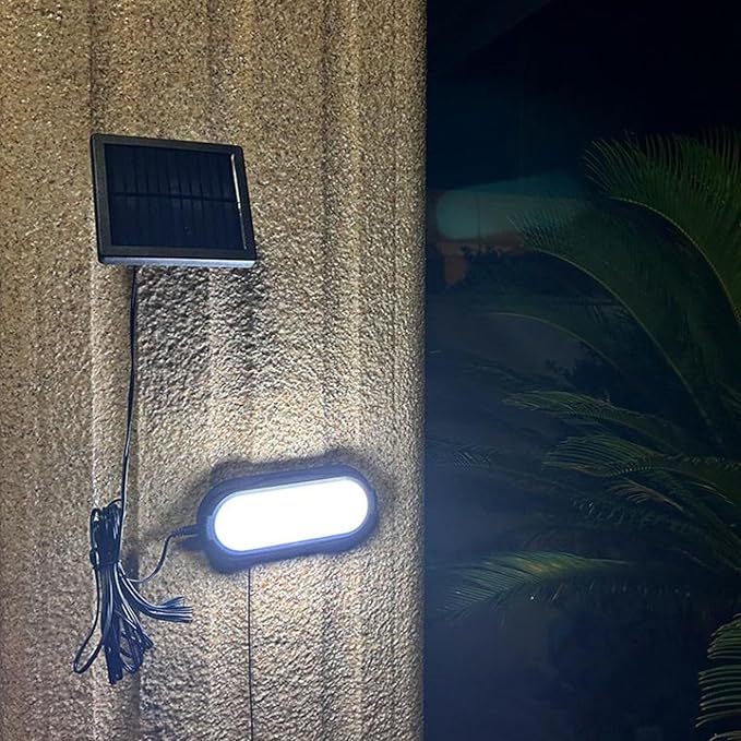 Tiiyee Solar Pendant Light, Solar Shed Light Outdoor Indoor Hanging Barn Lamp Wall Mounted Pull Cord Switch Waterproof Energy Saving for Camping Garden Patio Chicken Coop Gazebo Barn Daytime Available