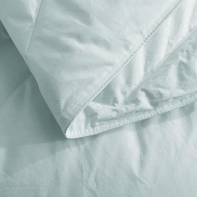 Feather and Loom Honeycomb Stitch Down Alternative All Season Comforter - Soft and Easy Care Microfiber Cover, Hypoallergenic High Loft Fill, Machine Wash - Color: Dusty Aqua | Size: Full/Queen
