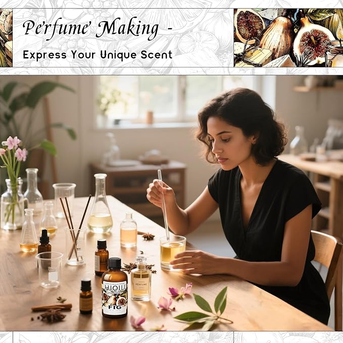HIQILI Fig Fragrance Oil, DIY Perfume, Add to Bath & Body Products - 30ML | Suitable for Hotel Scent Diffuser, Candle & Soap Making Kit, Add to Skin Care Product, Graduated Dropper Included