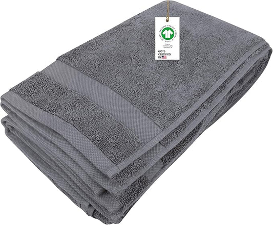 100% Organic Cotton Towels 650 GSM Plush Feather Touch Quick Dry Bath Sheet, GOTS Certified, Oeko-Tex Green Certified, Organic Cotton Bath Sheet, 36"X70"