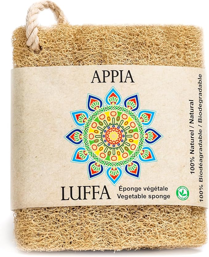 Premium Organic Loofah Sponge Medium 6“ | Loofah for Bath & Shower | Body Scrubber for Shower Scrubbing | Eco Friendly 100% Natural & Biodegradable | Daily Skin Cleansing Care for Women and Men