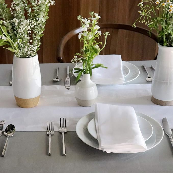 Huddleson White Linen Napkin 20x20 (Set of Four) Luxury Italian Linen Napkin Sewn in US