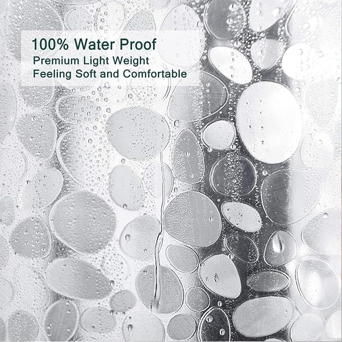 EVA Clear Shower Curtain Liner, 3D Water Cube 5G Shower Liners with 12 Rustproof Metal Grommets and Weighted Magnets, Waterproof Duty for Bathroom 72 x 72