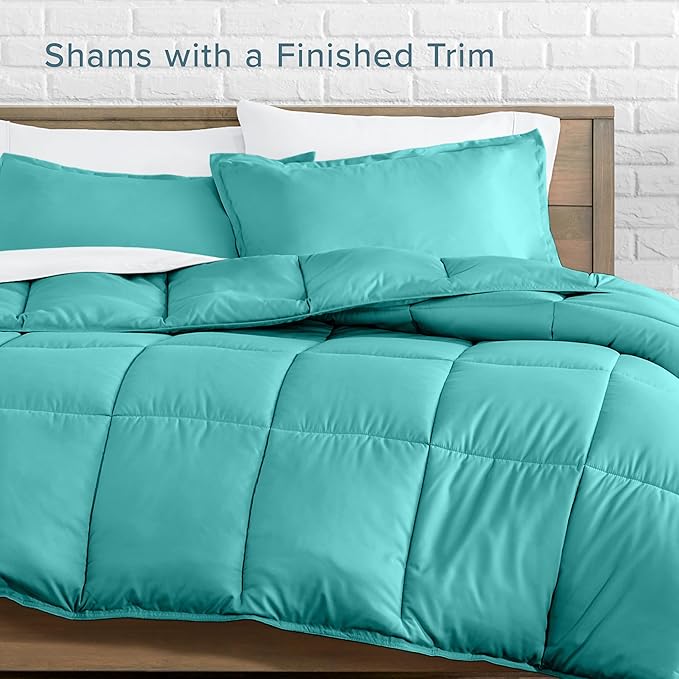 Bare Home Comforter Set - Queen Size - Ultra-Soft - Goose Down Alternative - Premium 1800 Series - All Season Warmth (Queen, Turquoise)