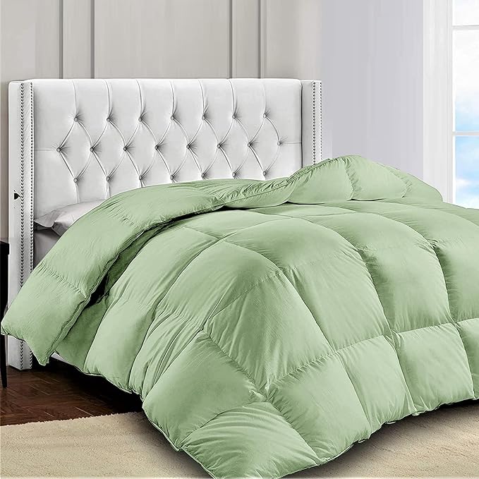 LUX Décor Queen Comforter – 88x88 Ultra-Soft Down Alternative Duvet Insert with Corner Tabs & Box Stitching, Hotel Quality Plush Hypoallergenic Microfiber, Oeko-TEX Certified – Sage
