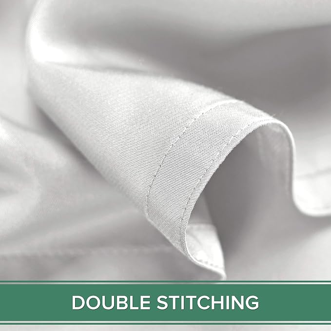 Pure Bamboo Twin Sheets, Genuine 100% Organic Viscose Derived from Bamboo Bed Sheet Set, Luxuriously Soft & Cooling, Double Stitching, 2 Year Quality Promise (Twin, White)