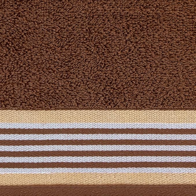 CASA COPENHAGEN He & She 4Pcs 100% Egyptian Cotton Large Designer Towels Gift Set- Brown - Beige, 550 GSM, 55"x27", 4Bath Towels for Bathroom (Box Pack, Set for Women & Men)