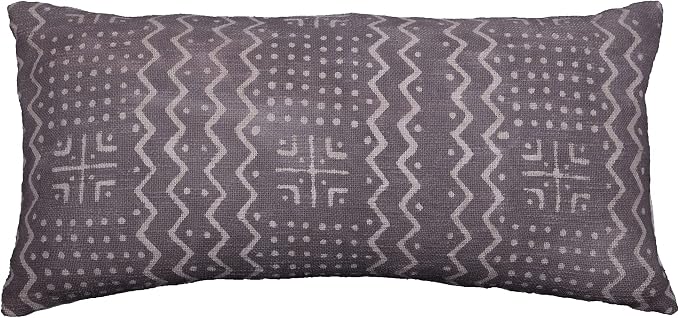 Trade Star Decorative Handloomed Cushion Case 100% Cotton Pillow Cover Lumbar Throw Covers Modern Farmhouse Luxurious Pillow Cover (Grey ALMA 12X24 INCH)