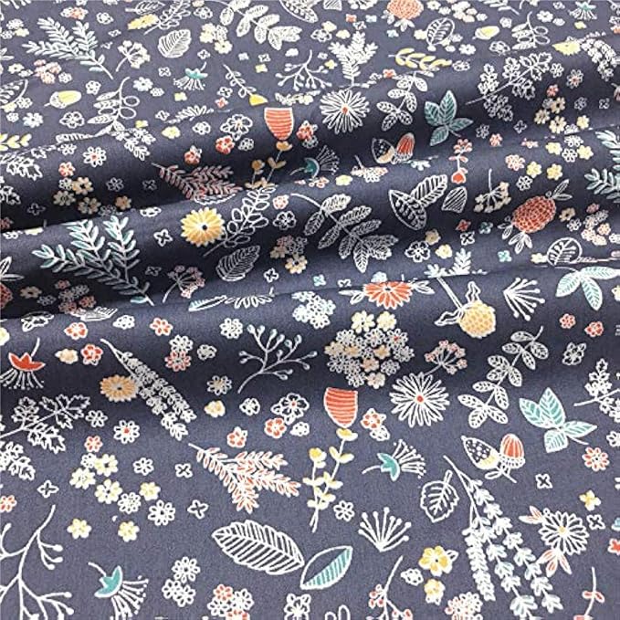 TAOSON 100% Cotton 300 Thread Count Envelope Style V Shaped/Tri/Boomerang Standard Pillow Case Cushion Cover Only Cover No Insert (Navy Gray/Grey Flower Leaves)
