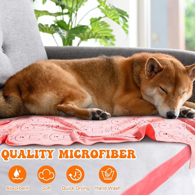 Peryiter 8 Pcs Dog Drying Towels Bulk 55'' x 28'' Pet Grooming Absorbent Microfiber Dog Bath Towels Quick Drying Puppy Bathing Towel for Small Medium Large Cats Pets Bathing Grooming(Colorful)