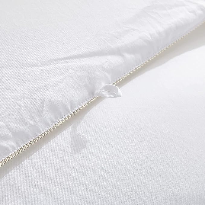 Luxurious Palatial/Super King Size Hard-to-FIND 85 Oz Fill Weight Goose Down Alternative Comforter, 600 Thread Count 100% Egyptian Cotton Cover, 750 Fill Power, Solid White Color