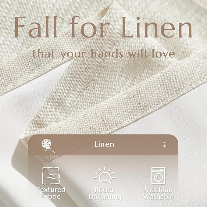 jinchan Lined Curtains 100 Inches Long for for Living Room Darkening 1 Panel, Light Filtering Beige Curtains Patio Doors Extra Wide 100 Inch Non-See-Through Privacy Room Divider Grommet Drapes 90"Wide