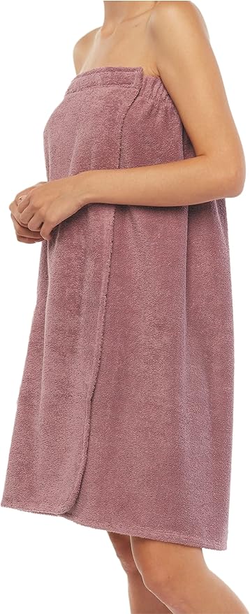 Arus Women's Bathrobe GOTS Certified Organic 100% Turkish Terry Cotton Robe Adjustable Closure Bath Wrap