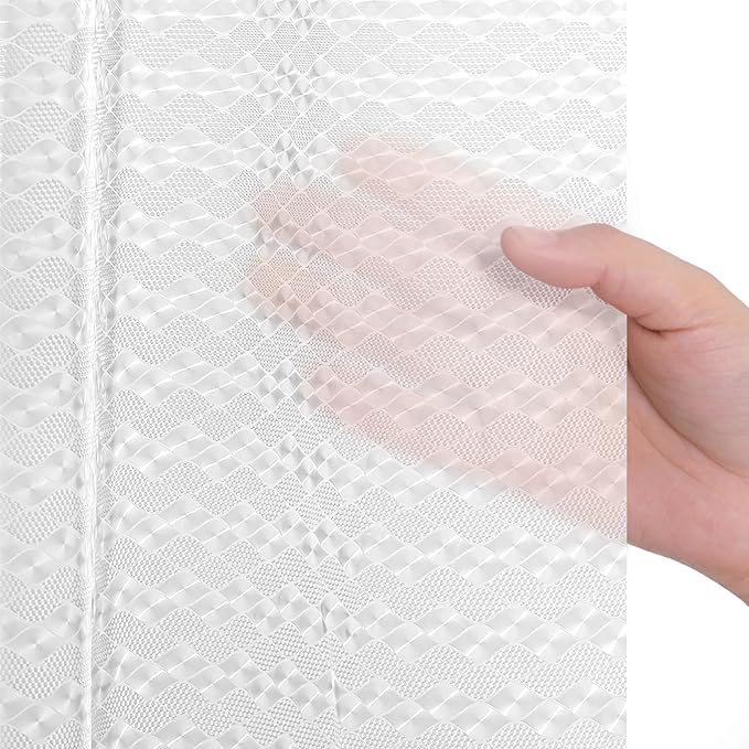 EVA Clear Shower Curtain, Water-Repellent Shower Curtain Liner with 3 Magnets for Bathroom, 72x72 Inches, Diamond