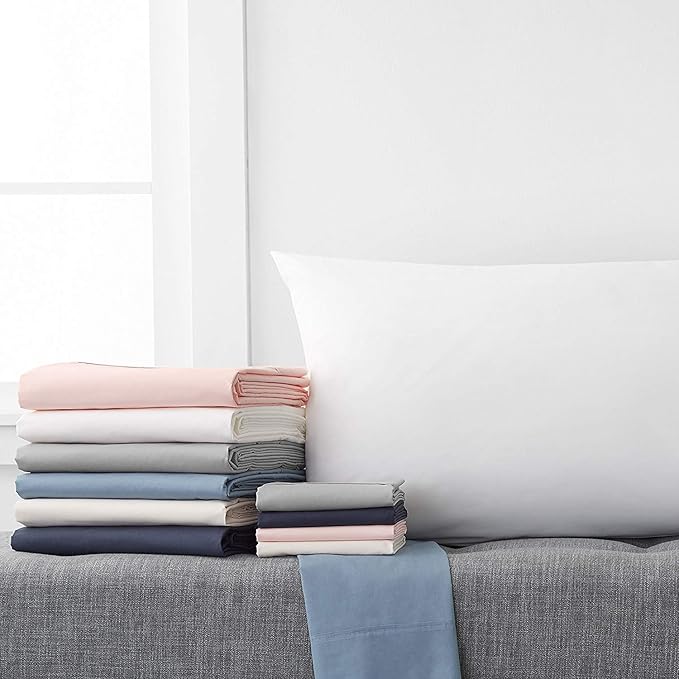 100% Organic Cotton Sheet Set, 500 Thread Count - GOTS Certified 28'' Deep Pockets - Easy Fit - Wrinkle Free -Breathable & Cooling Sheets(Aqua Blue/King)