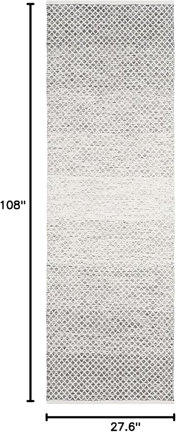 SAFAVIEH Montauk Collection Runner Rug - 2'3" x 9', Light Grey & Ivory, Handmade Cotton, Ideal for High Traffic Areas in Living Room, Bedroom (MTK601K)