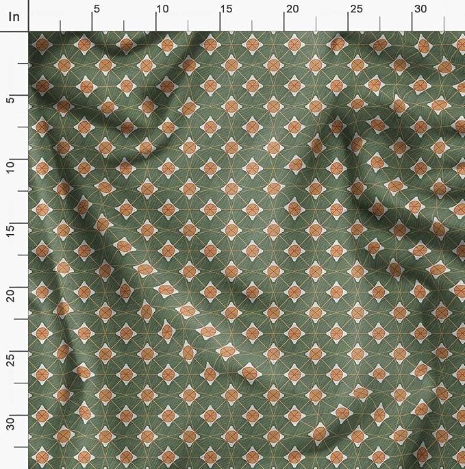 Soimoi African Print - Green, Premium Cotton Cambric Fabric - Medium Weight Material for Quilting, Kurtis, Blouse, Kids Clothing, Tunic, Curtains - 42" Inch Wide, 1 Yard