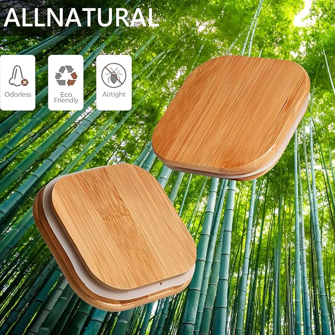 Glass Storage Containers with Lids, Clear Food Storage Container Jar with Sealing Bamboo Lid for Noodles Flour Cereal Rice Sugar Tea Coffee Beans (Square-5Pack)