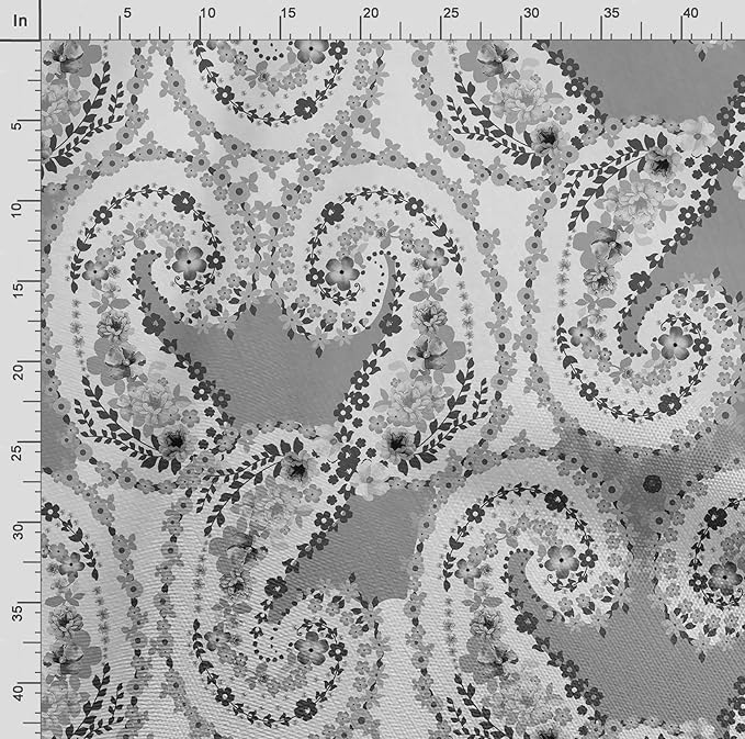 Soimoi Lightweight Velvet Fabric - White - Asian Print, Unstitched Material - 58" Wide, Perfect Fabric for Upholstery, Fashion and Craft Projects, 1 Yard