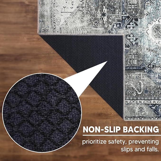 Keen Home Design 36"x60" Rug - Machine Washable Entry Rug with Non-Slip Backing, Ideal for Enteryway, Kitchen, Bathroom, Laundry Room - Vintage, Easy Clean, Durable, Low Pile - (3' x 5')